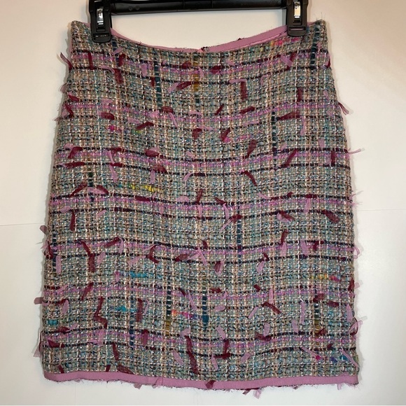 Tibi tweed pink multi-color skirt size 4 - Picture 1 of 9